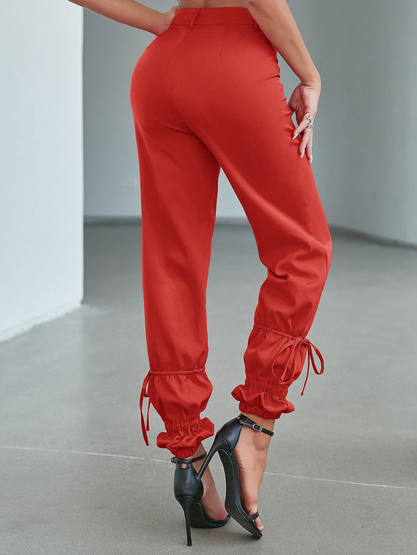 Drawstring Detail Ankle-Length Pants