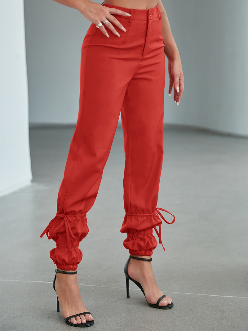 Drawstring Detail Ankle-Length Pants