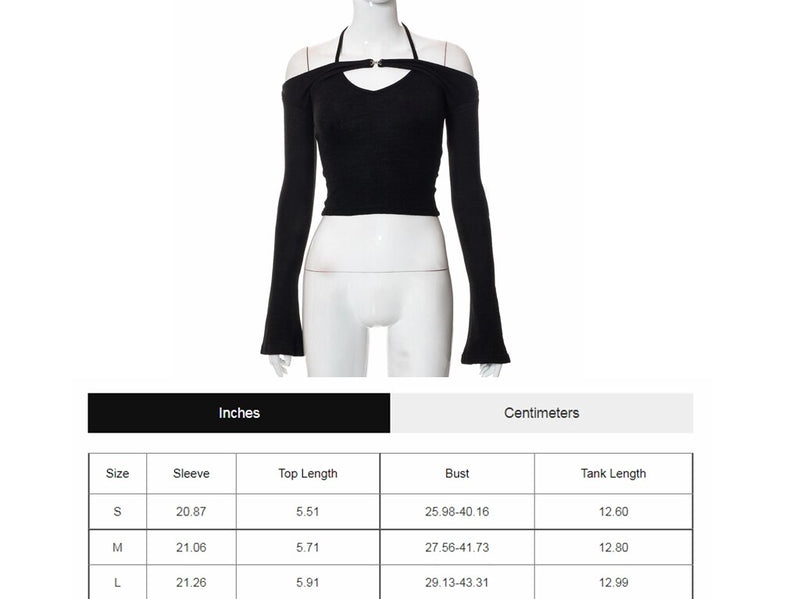 Crop Hollow Cut Out Black Top