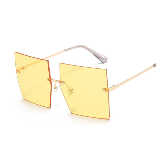 Oversized Rimless Sun Glasses Shades