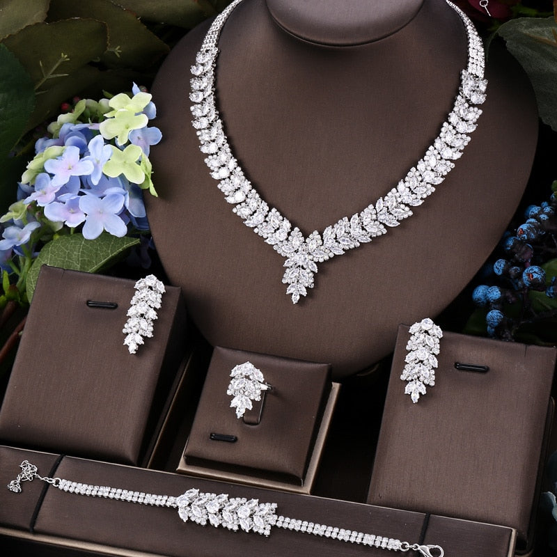 Janekelly Bridal Zirconia Full Jewelry Sets