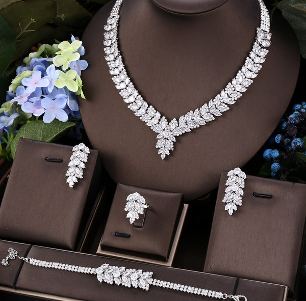 Janekelly Bridal Zirconia Full Jewelry Sets