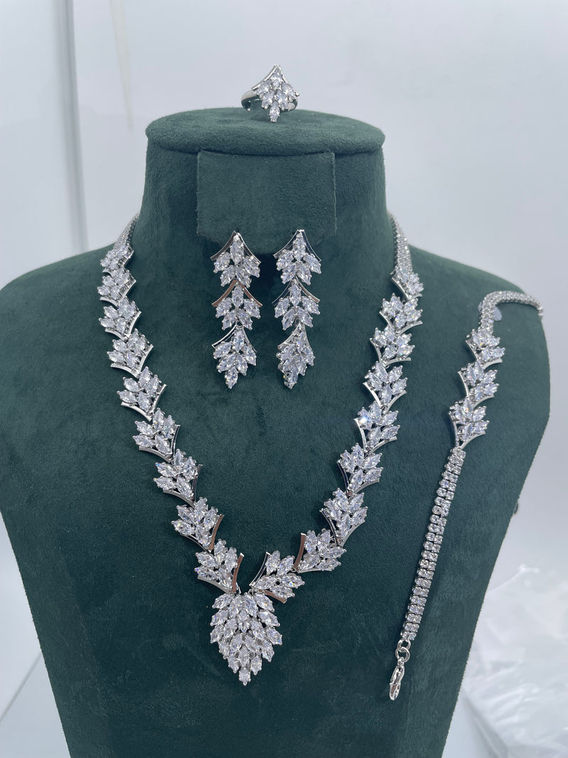 Janekelly Bridal Zirconia Full Jewelry Sets