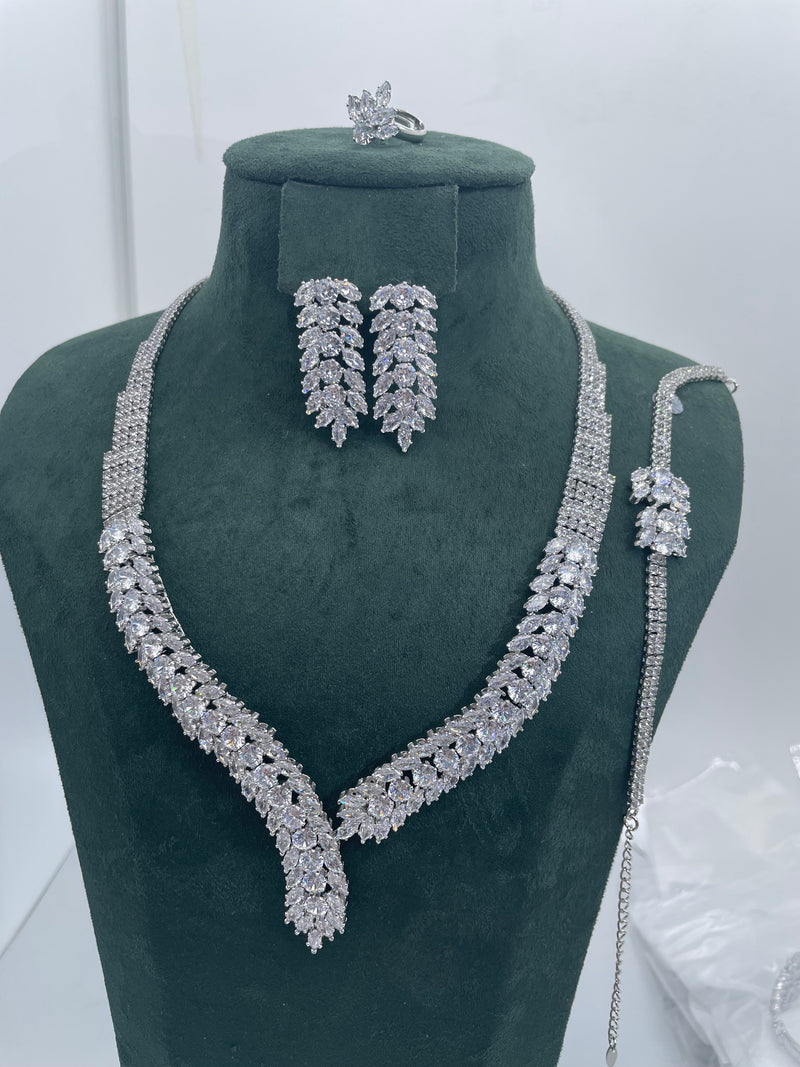 Janekelly Bridal Zirconia Full Jewelry Sets