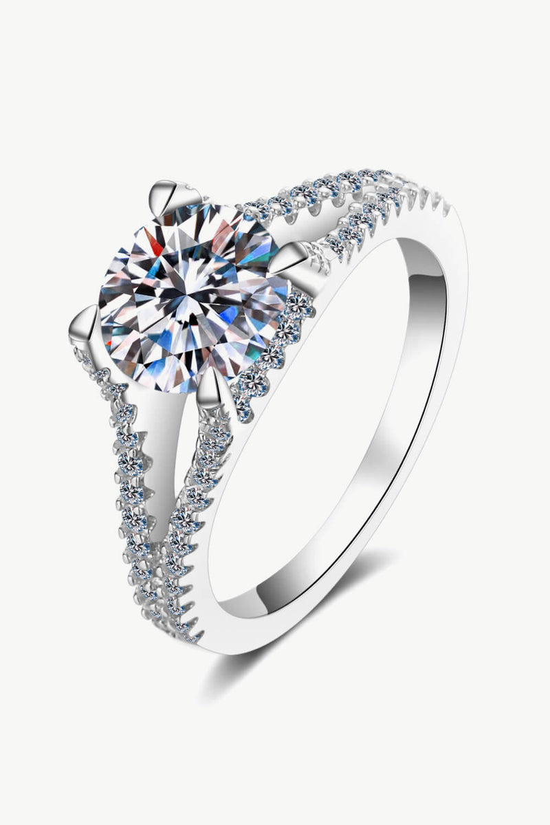 Stylish Moissanite Sterling Silver Ring